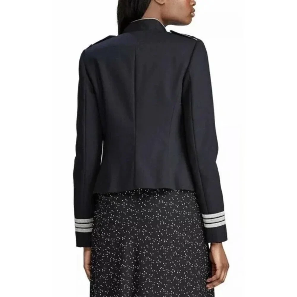 NWOT Lauren Ralph Lauren Jacket Black Military Double breast Sz 2 - Picture 3 of 16